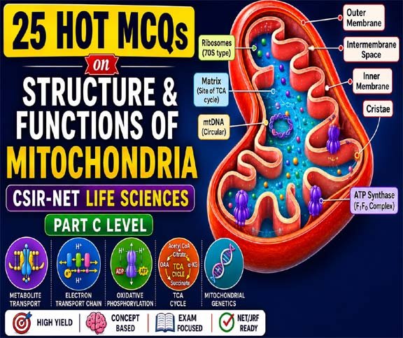 25 HOT MCQs on Structure and Functions of Mitochondria | CSIR-NET Life Sciences Part C