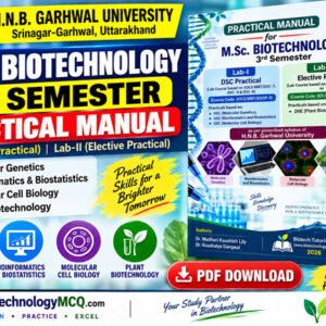 M.Sc. Biotechnology 3rd Semester Practical Manual PDF | HNBGU Lab Manual